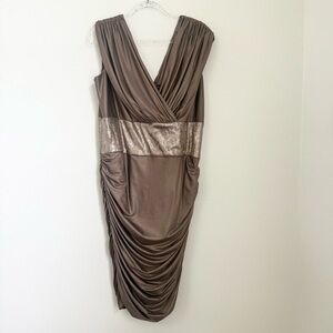 Tadashi Collection Sleeveless Stretch Ruched Gown Evening Dress Mother Bride 1X
